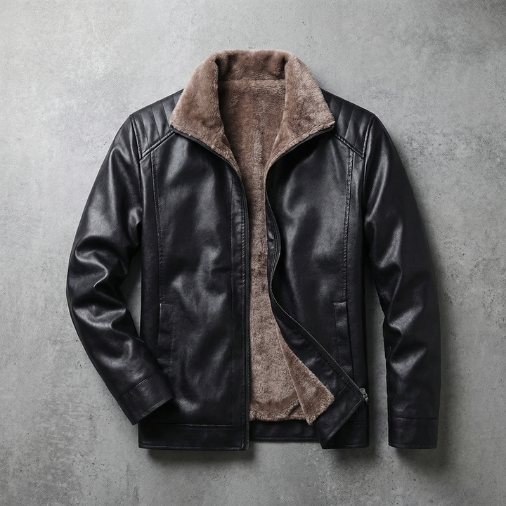 Patrick | Timeless Faux Shearling Leather Bomber Jacket