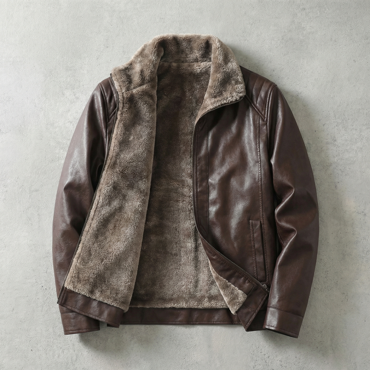 Patrick | Timeless Faux Shearling Leather Bomber Jacket