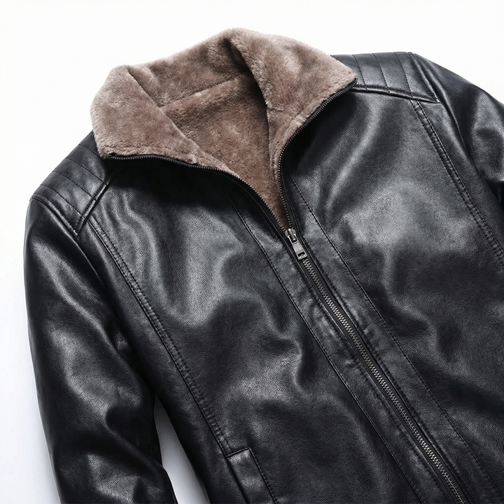 Patrick | Timeless Faux Shearling Leather Bomber Jacket