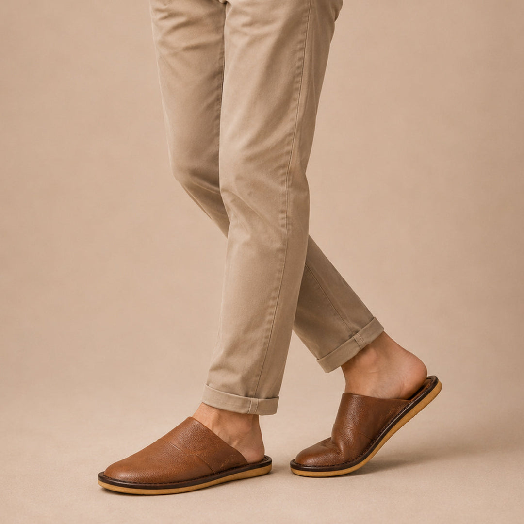 Paul | Polished Slip-On Mule House Slippers
