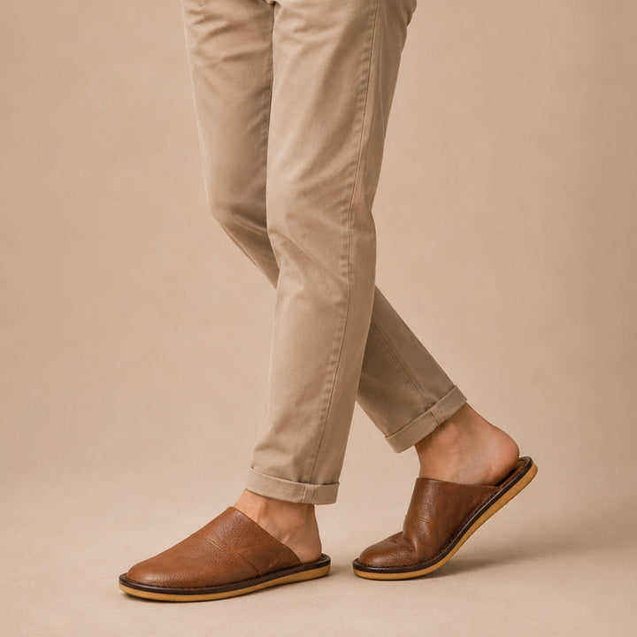 Paul | Polished Slip-On Mule House Slippers