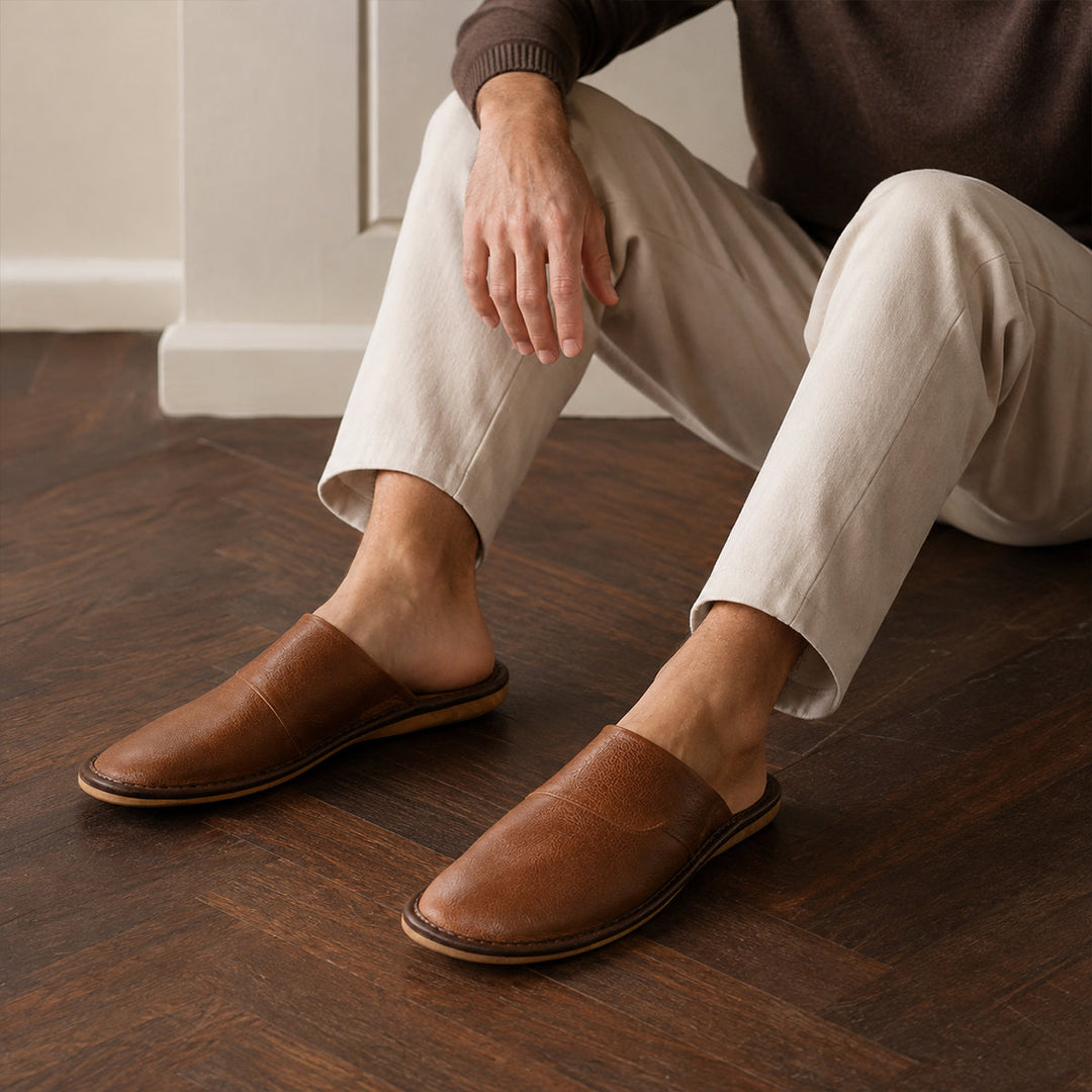 Paul | Polished Slip-On Mule House Slippers