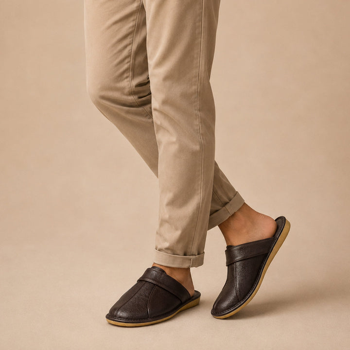 Paul | Polished Slip-On Mule House Slippers