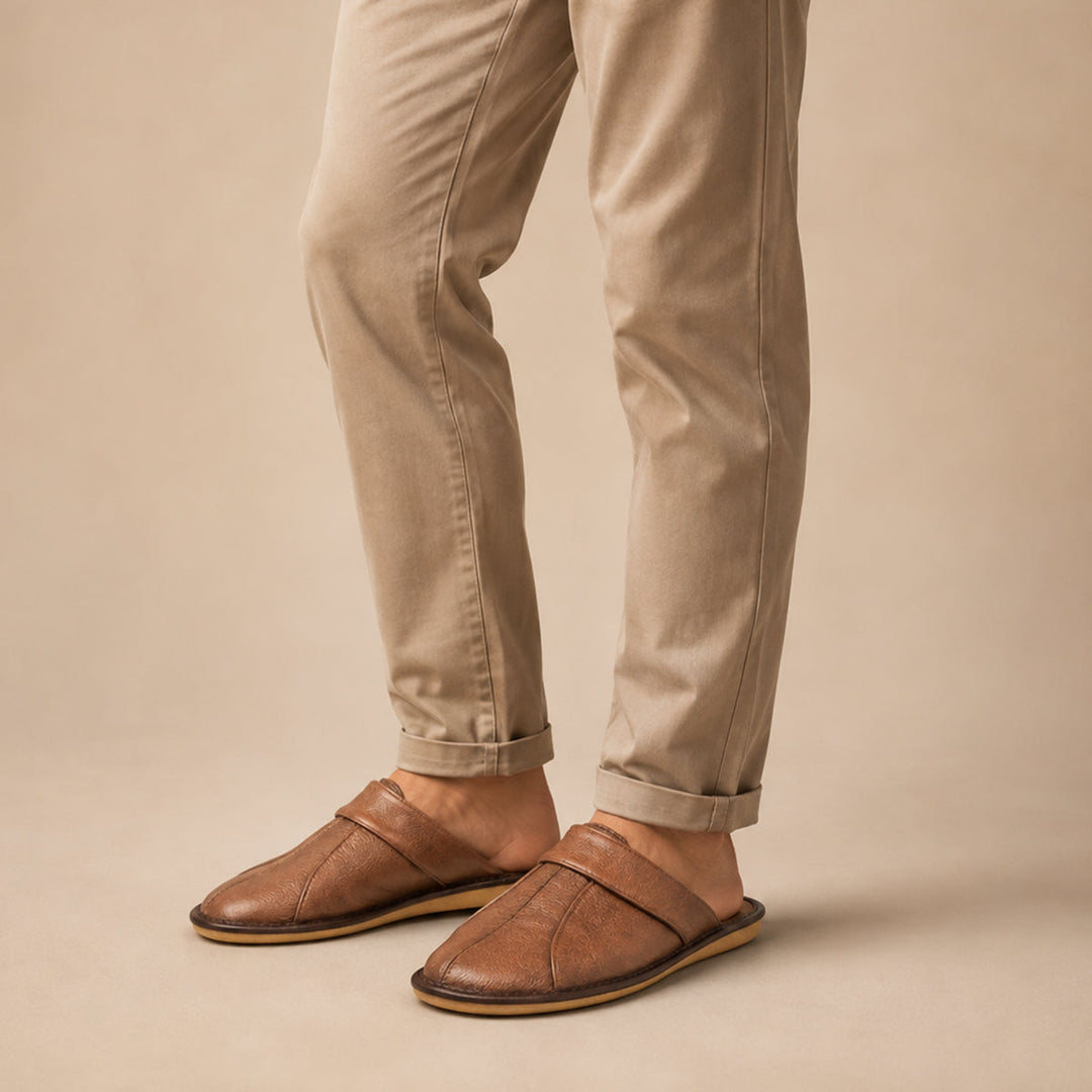 Paul | Polished Slip-On Mule House Slippers