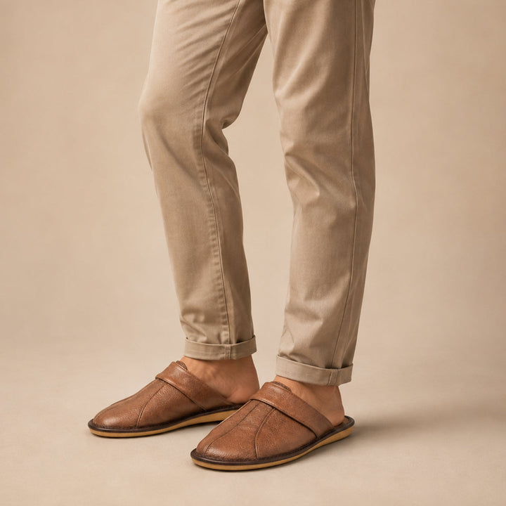 Paul | Polished Slip-On Mule House Slippers