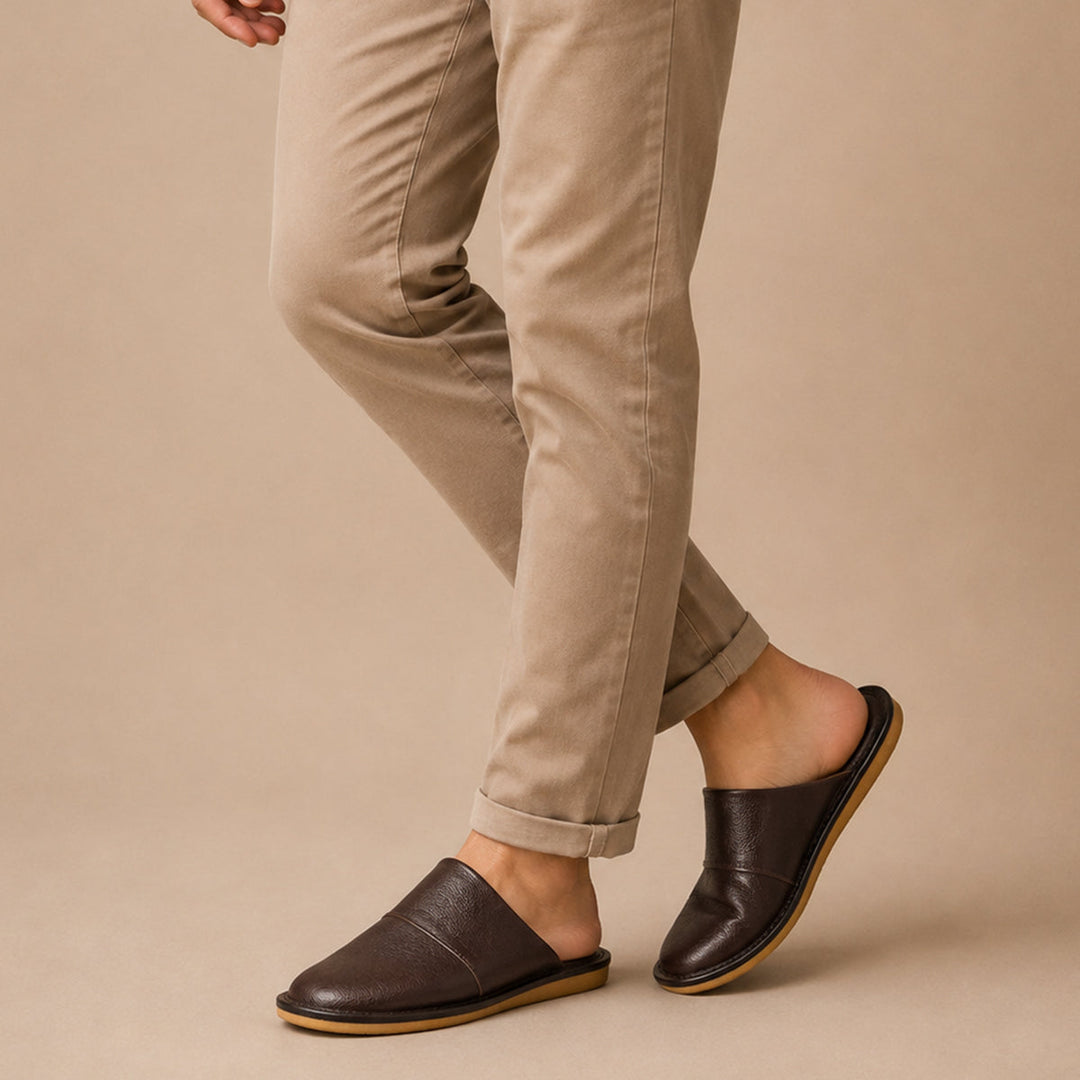 Paul | Polished Slip-On Mule House Slippers
