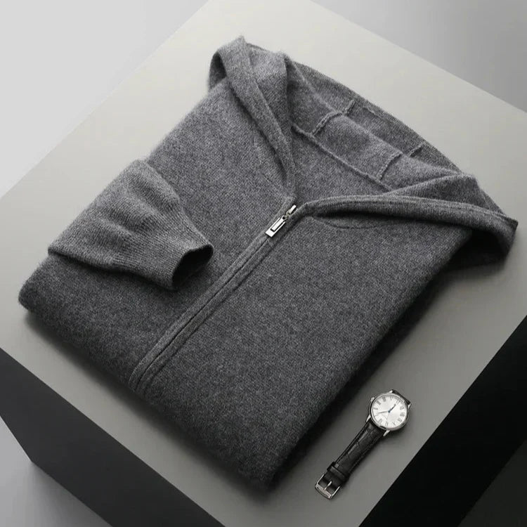 Peter | Classic Full Zip Knit Mens Hoodies