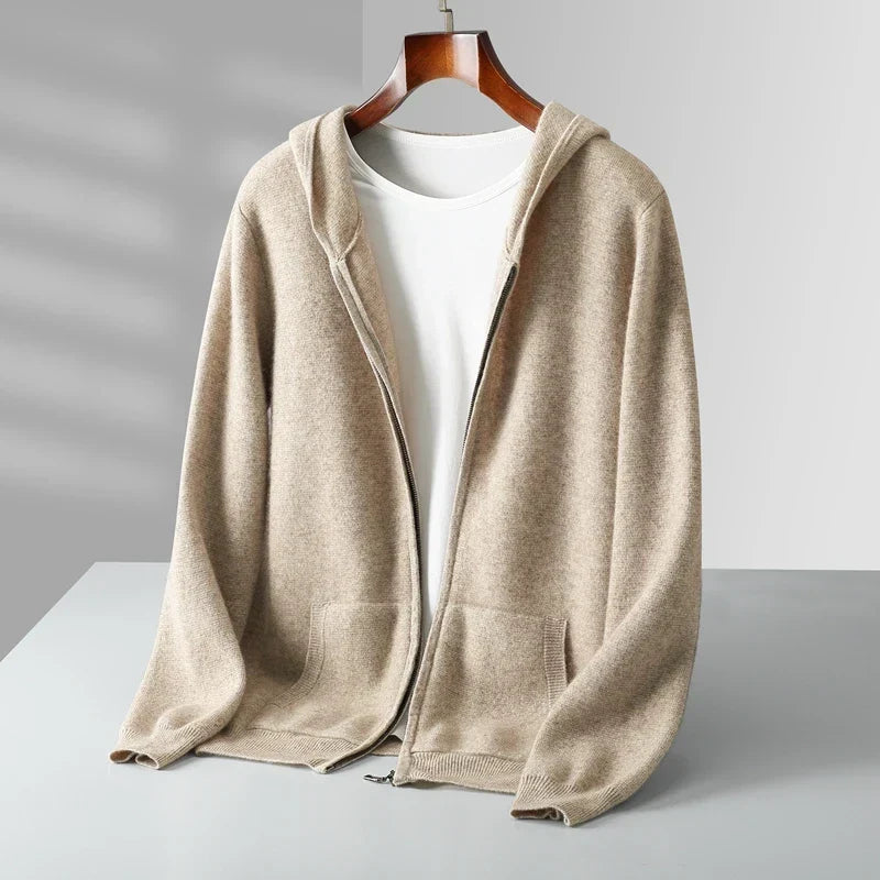 Peter | Classic Full Zip Knit Mens Hoodies