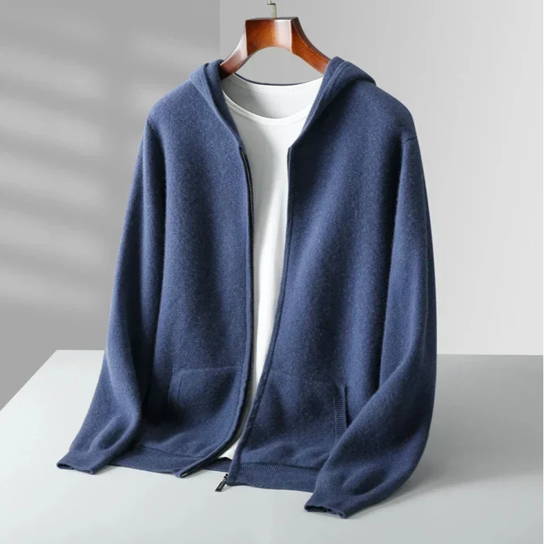 Peter | Classic Full Zip Knit Mens Hoodies