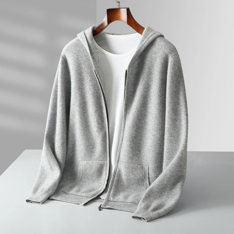 Peter | Classic Full Zip Knit Mens Hoodies