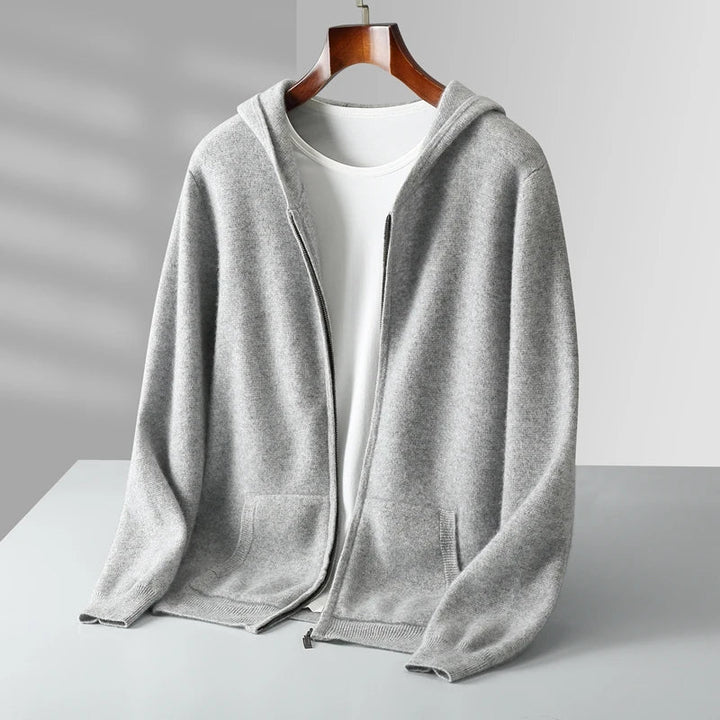 Peter | Classic Full Zip Knit Mens Hoodies