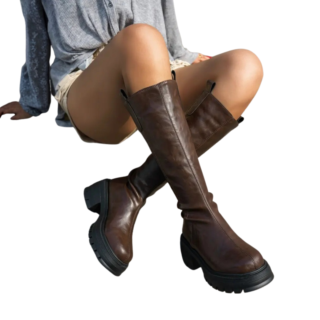 Rachel | Cozy Chunky Sole Knee High Boots