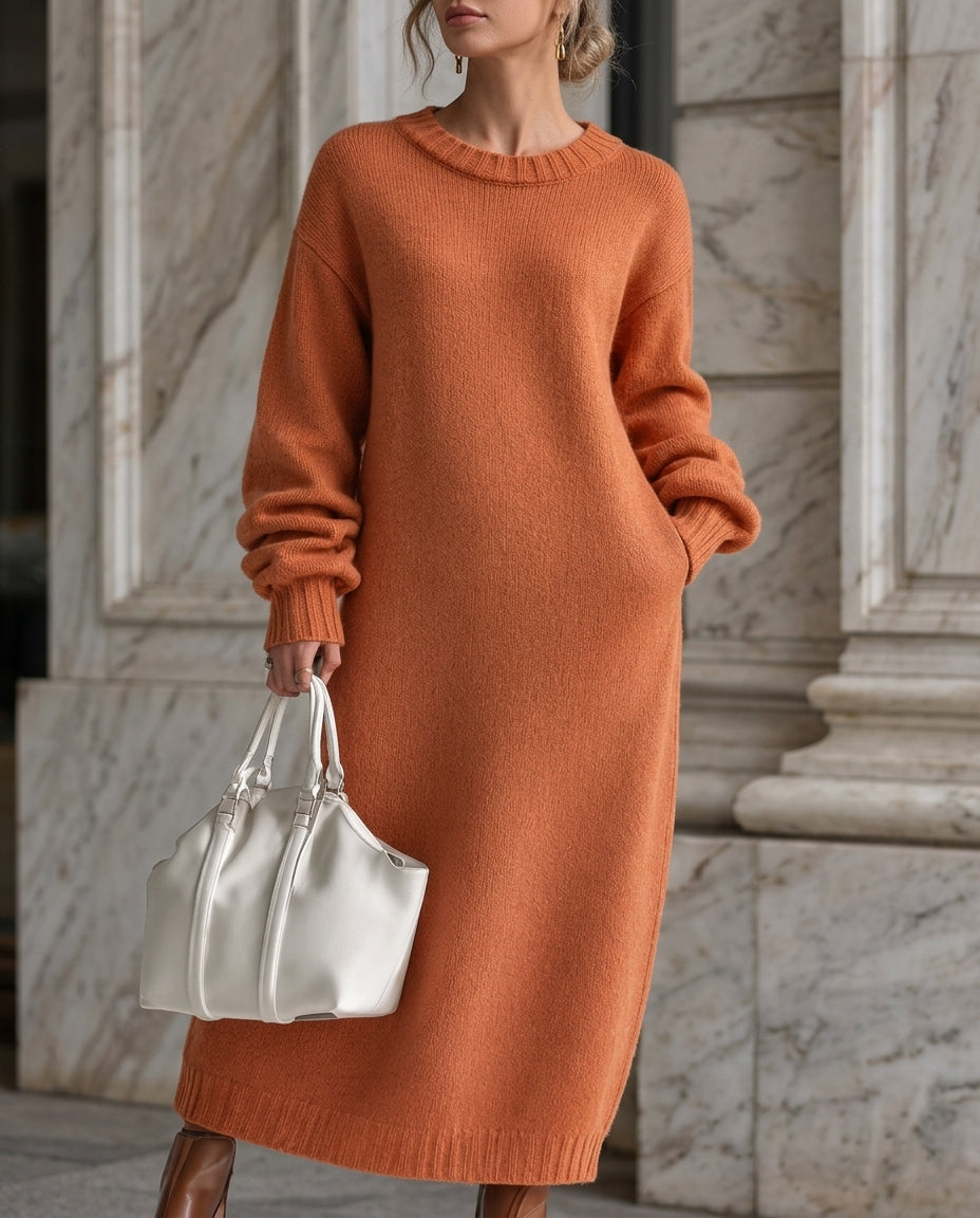 Rebecca | Classic Oversized Ribbed Knit Sweater Dress
