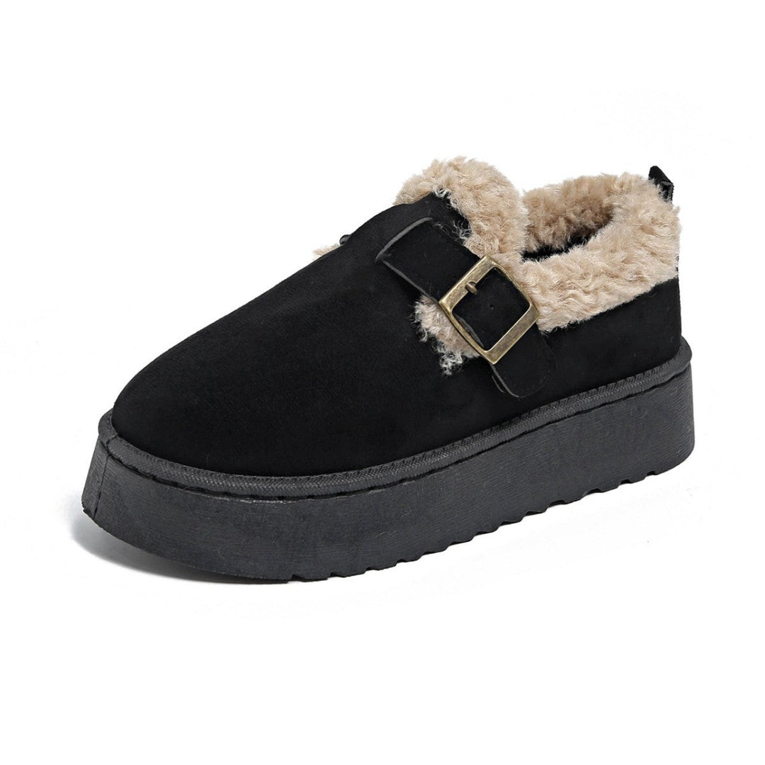 Rebecca | Elegant Platform Moccasin Slippers with Faux Fur Lining