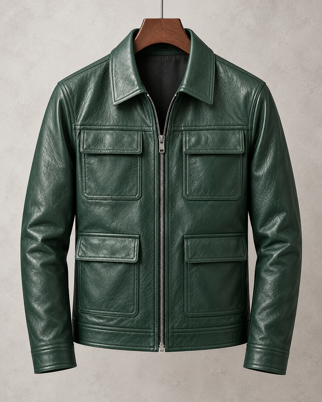 Roger | Four-Pocket Zip-Up Leather Jacket