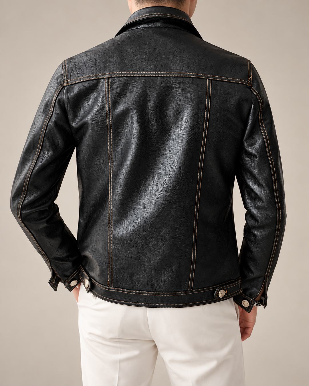 Roger | Four-Pocket Zip-Up Leather Jacket