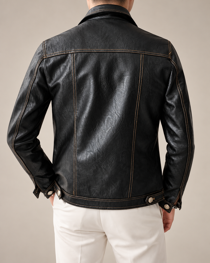 Roger | Four-Pocket Zip-Up Leather Jacket