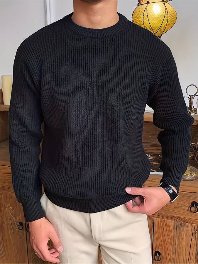 Ronald | Classic Ribbed Crewneck Sweatshirt Pullover