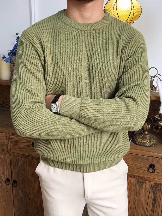 Ronald | Classic Ribbed Crewneck Sweatshirt Pullover