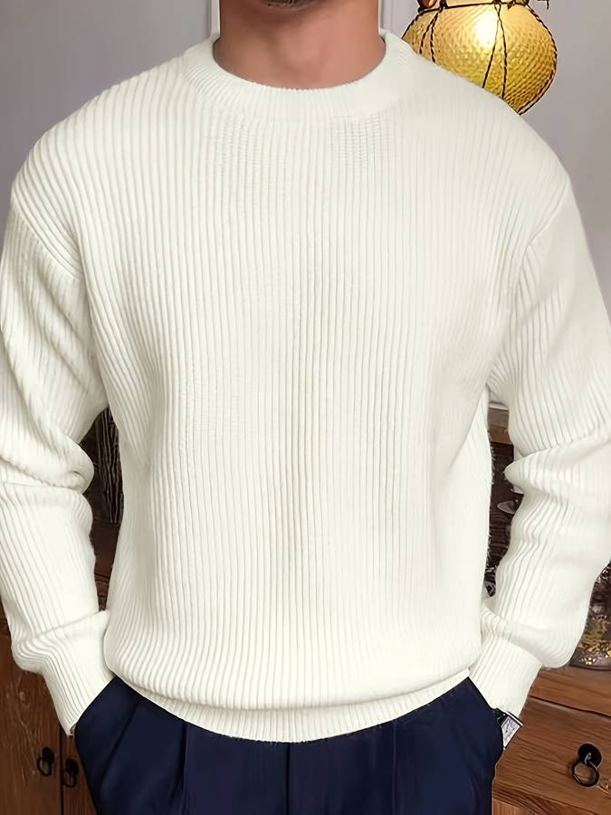 Ronald | Classic Ribbed Crewneck Sweatshirt Pullover
