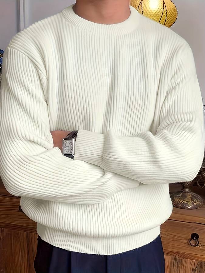 Ronald | Classic Ribbed Crewneck Sweatshirt Pullover
