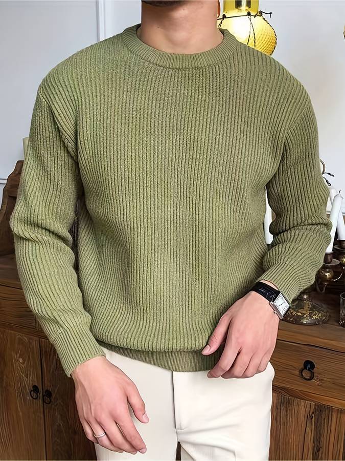 Ronald | Classic Ribbed Crewneck Sweatshirt Pullover
