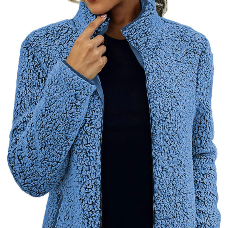 Ruth | Chic High Collar Zip-Up Sherpa Jacket Women