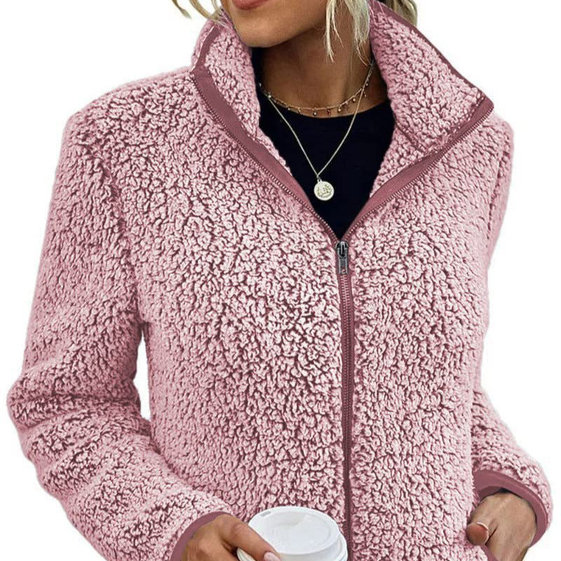 Ruth | Chic High Collar Zip-Up Sherpa Jacket Women