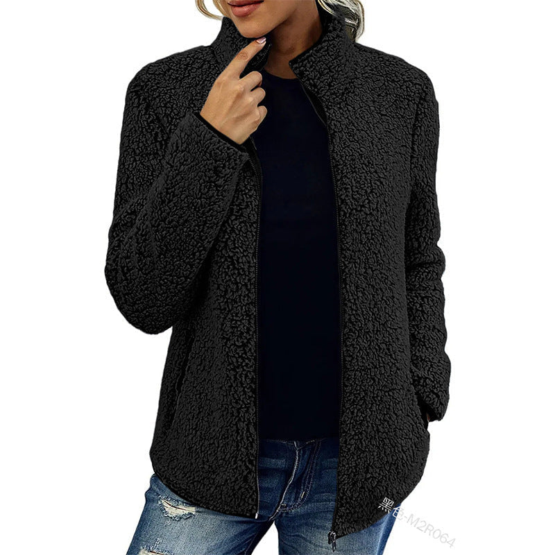 Ruth | Chic High Collar Zip-Up Sherpa Jacket Women
