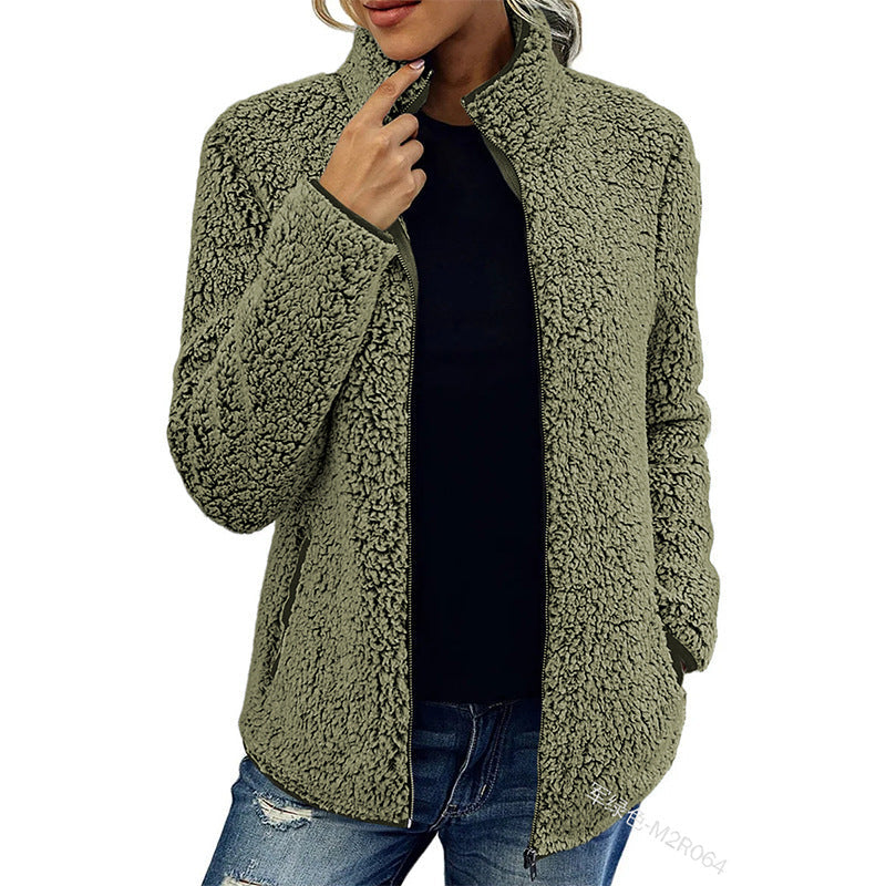 Ruth | Chic High Collar Zip-Up Sherpa Jacket Women