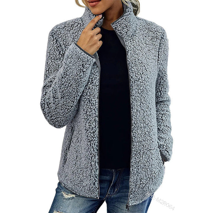 Ruth | Chic High Collar Zip-Up Sherpa Jacket Women