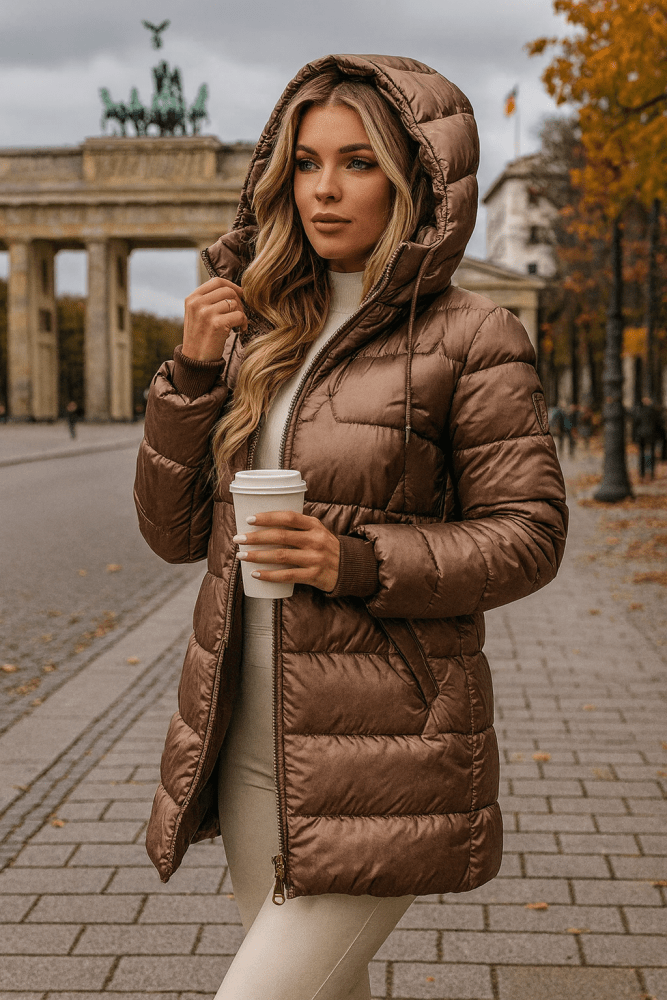 Ruth | Elegant Long Quilted Hooded Puffer Winter Coats