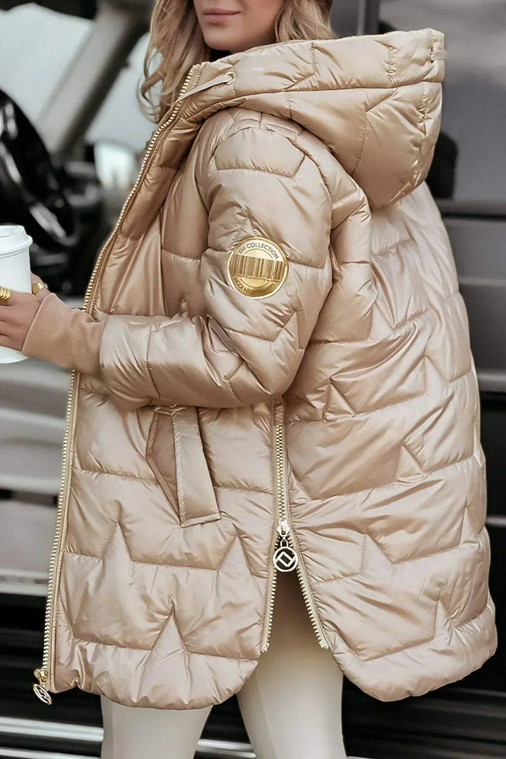 Ruth | Elegant Long Quilted Hooded Puffer Winter Coats