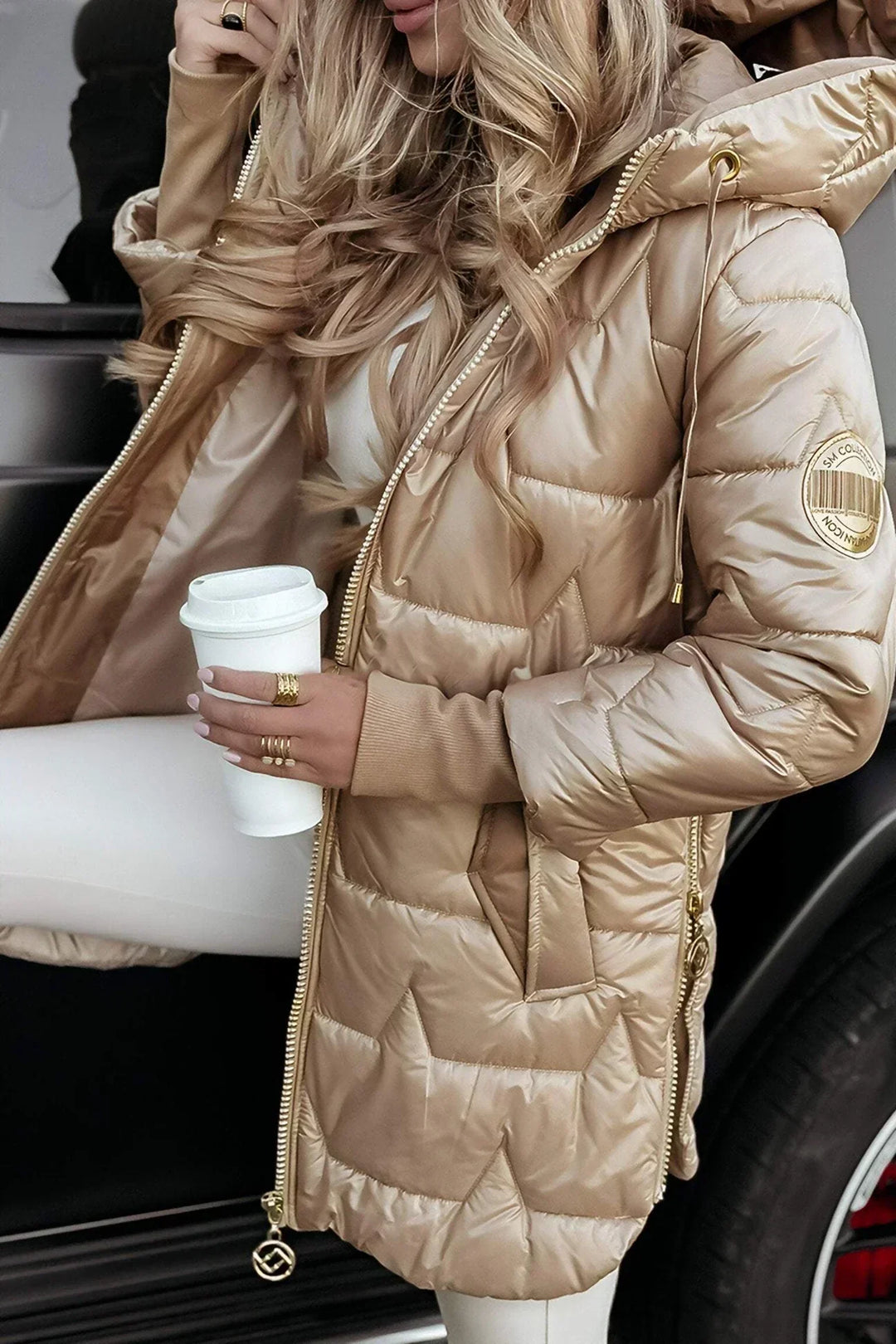 Ruth | Elegant Long Quilted Hooded Puffer Winter Coats