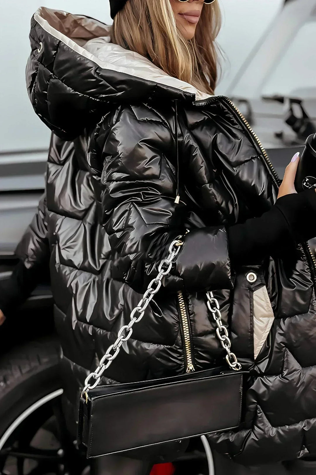 Ruth | Elegant Long Quilted Hooded Puffer Winter Coats