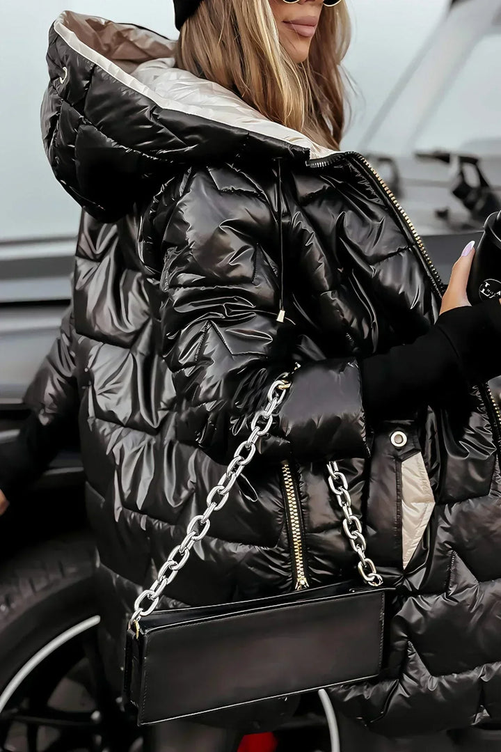 Ruth | Elegant Long Quilted Hooded Puffer Winter Coats
