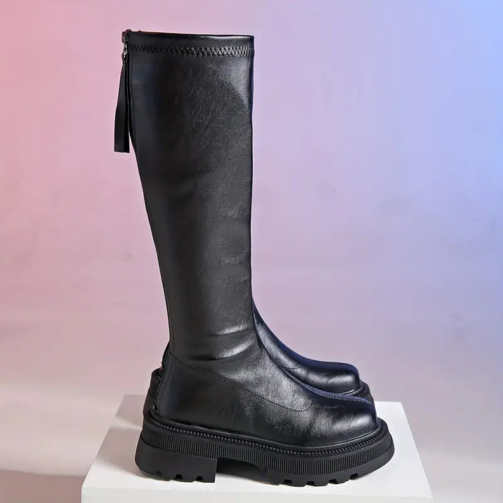 Ruth | Stylish Chunky Platform Knee High Rain Boots