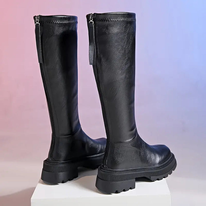 Ruth | Stylish Chunky Platform Knee High Rain Boots