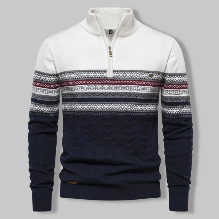Ryan | Classic Fair Isle Quarter Zip Mens Christmas Sweater