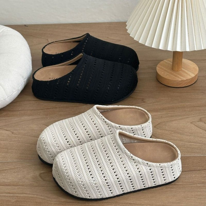 Samantha | Classic Crochet-Knit Slip-On Slippers with Cushioned Footbed