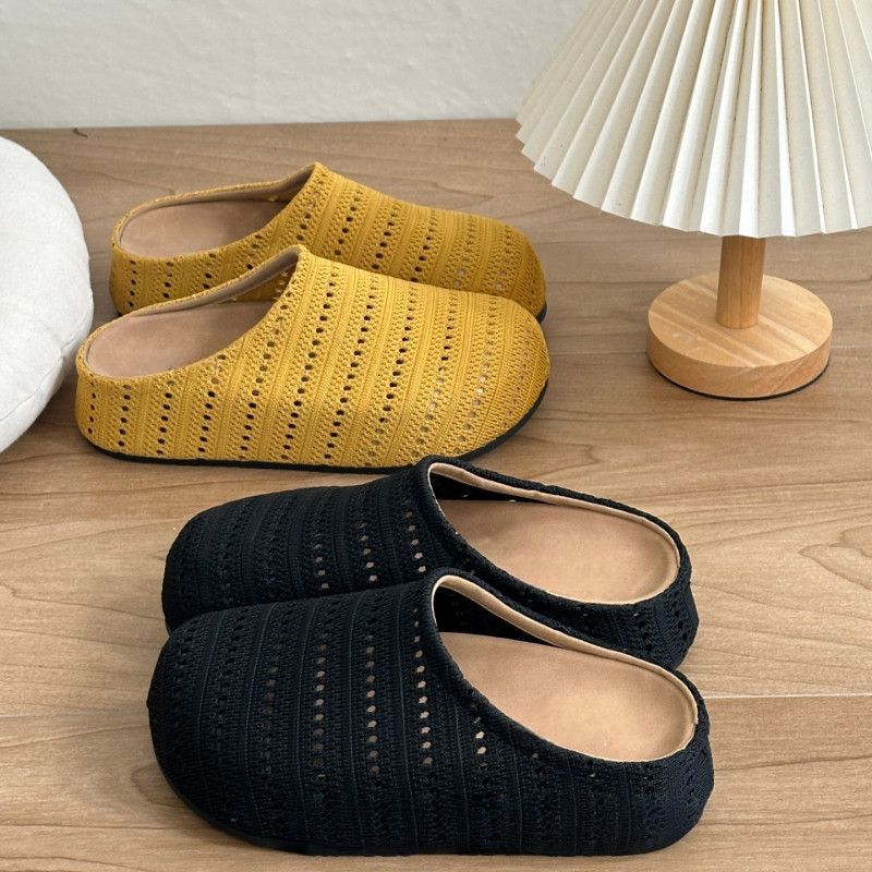 Samantha | Classic Crochet-Knit Slip-On Slippers with Cushioned Footbed