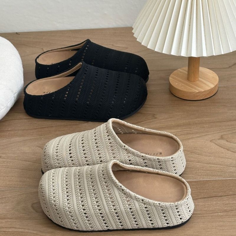 Samantha | Classic Crochet-Knit Slip-On Slippers with Cushioned Footbed
