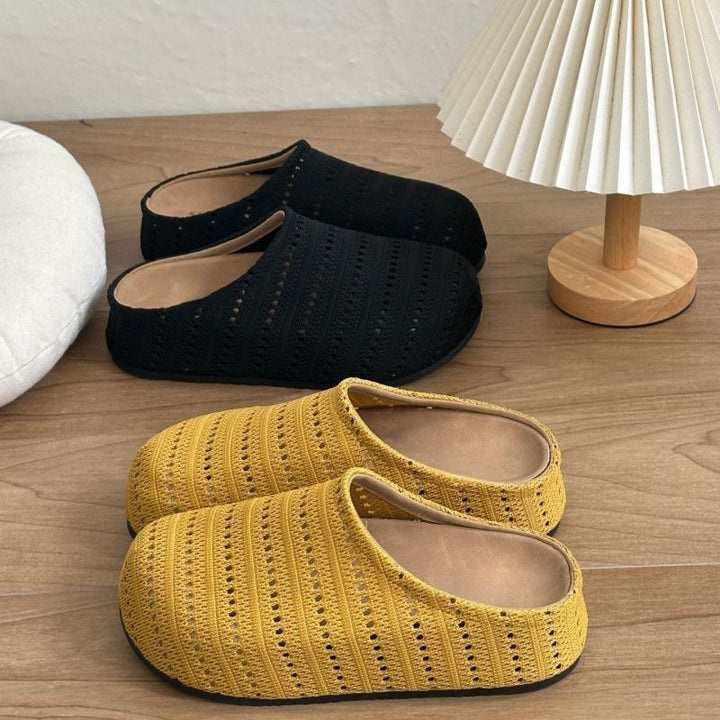 Samantha | Classic Crochet-Knit Slip-On Slippers with Cushioned Footbed