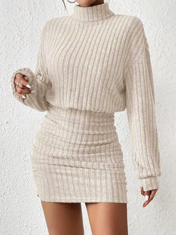 Samantha | Sophisticated Ribbed Turtleneck Sweater Dress