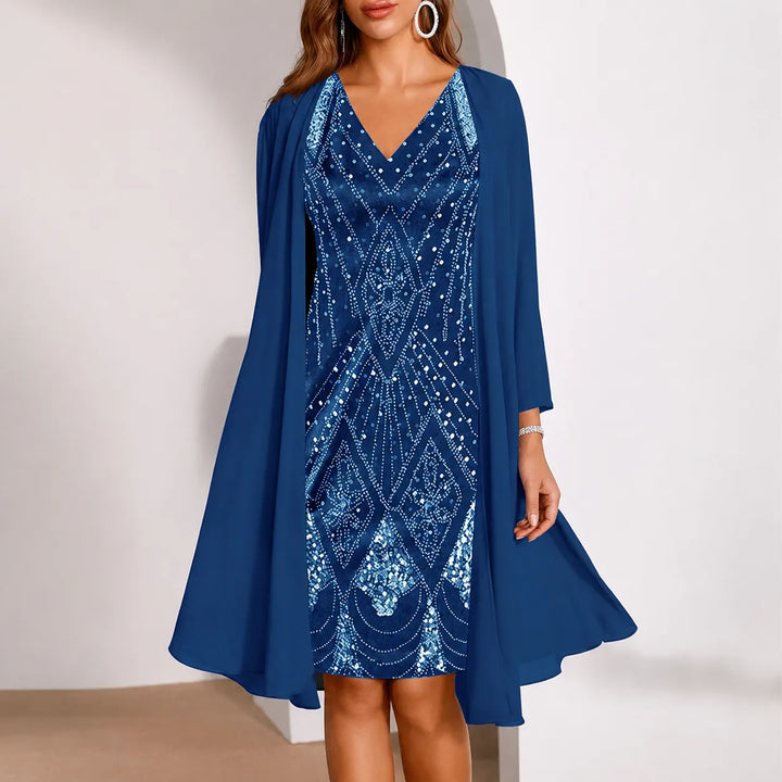 Samantha | Sophisticated Two-Piece Christmas Dress with Jacket
