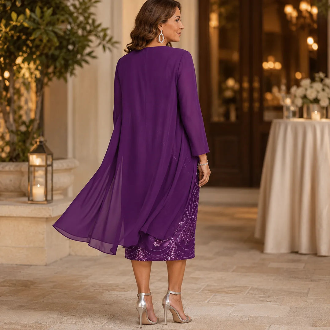 Samantha | Sophisticated Two-Piece Christmas Dress with Jacket