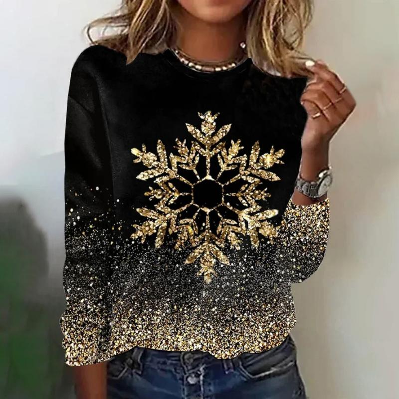 Sandra | Classic Glitter Snowflake Christmas Sweater Women Pullover