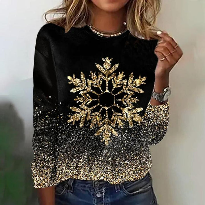 Sandra | Classic Glitter Snowflake Christmas Sweater Women Pullover