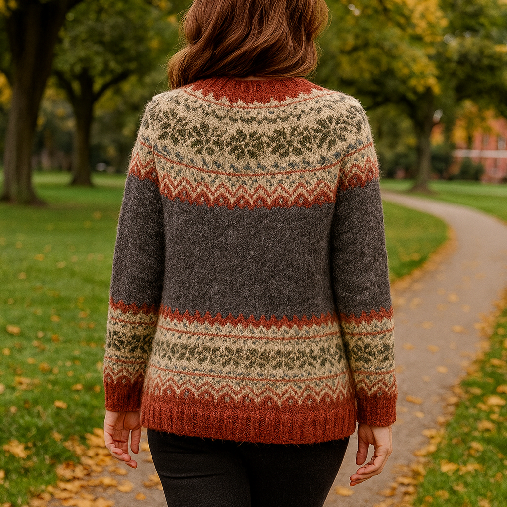 Sandra | Fair Isle Cardigan Womens Button Front Sweater