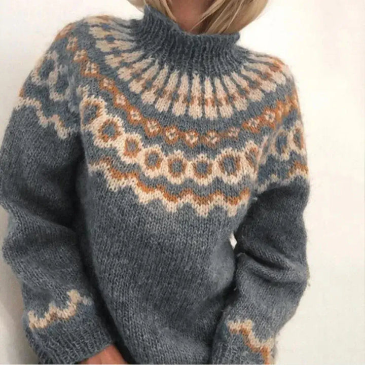 Sandra | Fair Isle Long Sleeve Turtleneck Sweater